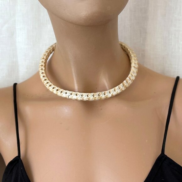 snake python vertabrae necklace choker by Gretchen Ventura - Picture 2 of 9